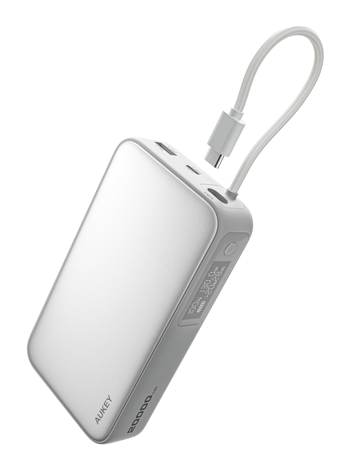 Aukey Spark Sling 20000 Compact Fast Charging Power Bank with Built-in USB-C Cable (PB-Y48) V1089-LLTSN1054705