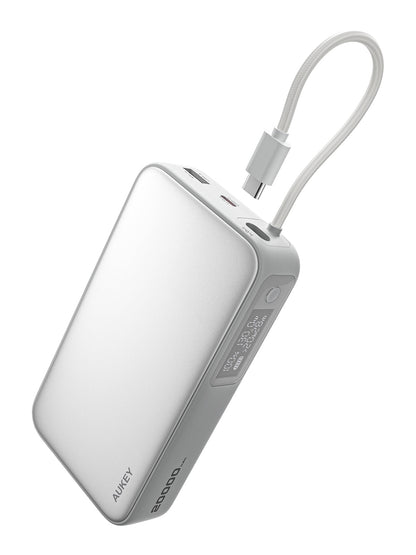 Aukey Spark Sling 20000 Compact Fast Charging Power Bank with Built-in USB-C Cable (PB-Y48) V1089-LLTSN1054705