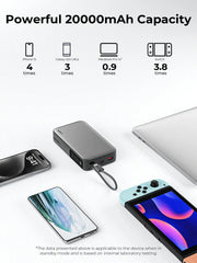 Aukey Spark Sling 20000 Compact Fast Charging Power Bank with Built-in USB-C Cable (PB-Y48) V1089-LLTSN1054705