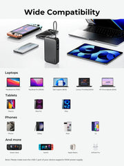 Aukey Spark Sling 20000 Compact Fast Charging Power Bank with Built-in USB-C Cable (PB-Y48) V1089-LLTSN1054705