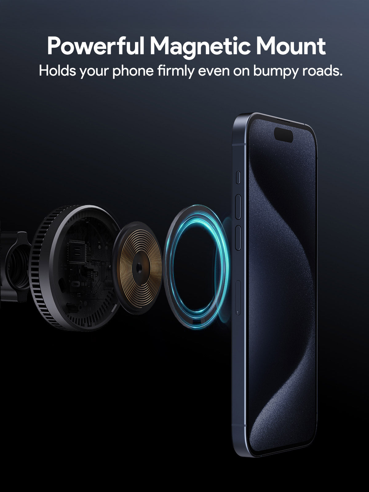 Aukey MagFusion Dash Pro Qi2 Magnetic Fast Wireless Charging Phone Mount with Active Cooling (HD-MC13A) V1089-LLTSN1055864