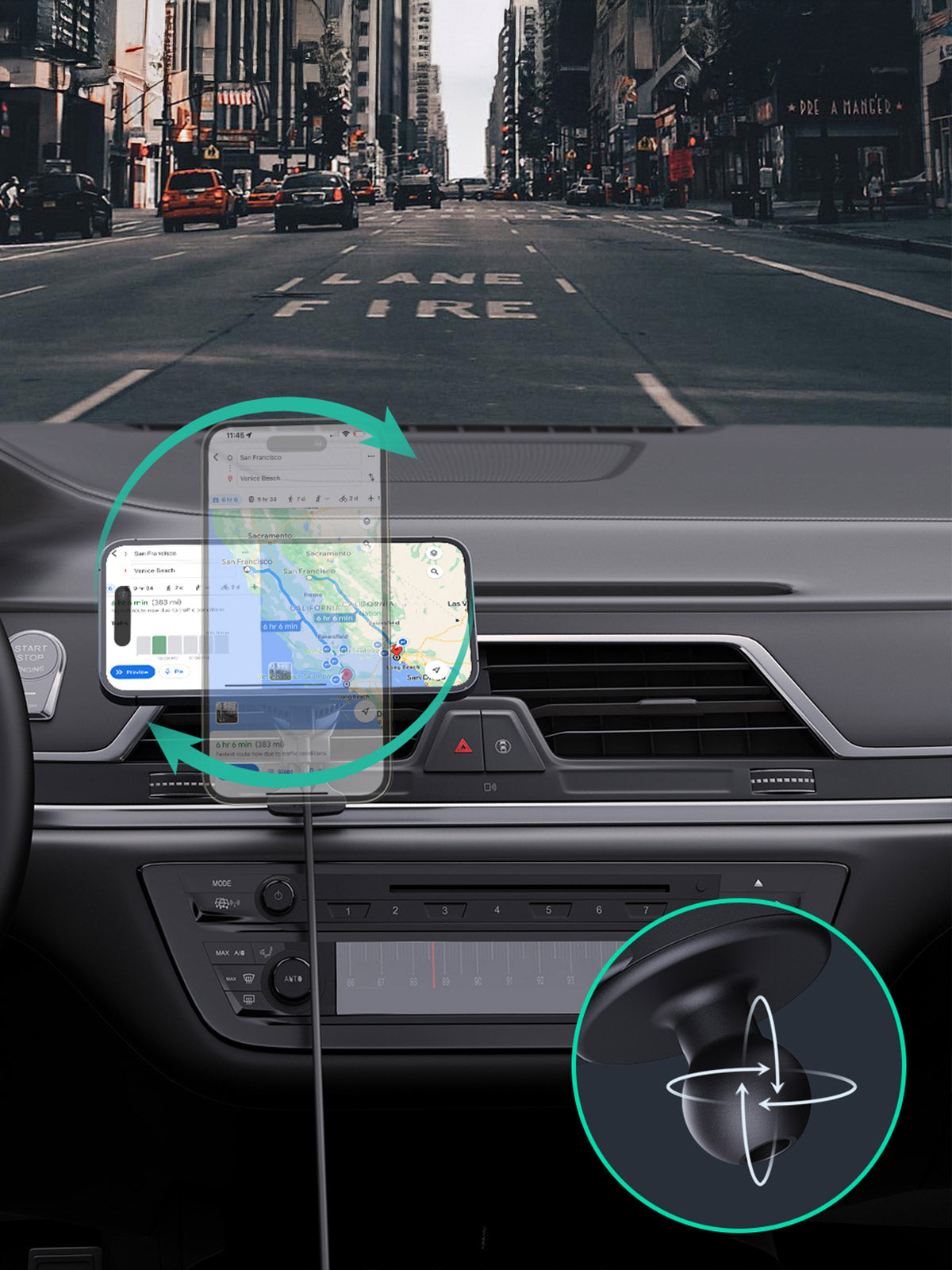Aukey MagFusion Dash Pro Qi2 Magnetic Fast Wireless Charging Phone Mount with Active Cooling (HD-MC13A) V1089-LLTSN1055864