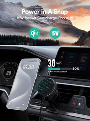 Aukey MagFusion Dash Pro Qi2 Magnetic Fast Wireless Charging Phone Mount with Active Cooling (HD-MC13A) V1089-LLTSN1055864