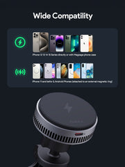 Aukey MagFusion Dash Pro Qi2 Magnetic Fast Wireless Charging Phone Mount with Active Cooling (HD-MC13A) V1089-LLTSN1055864