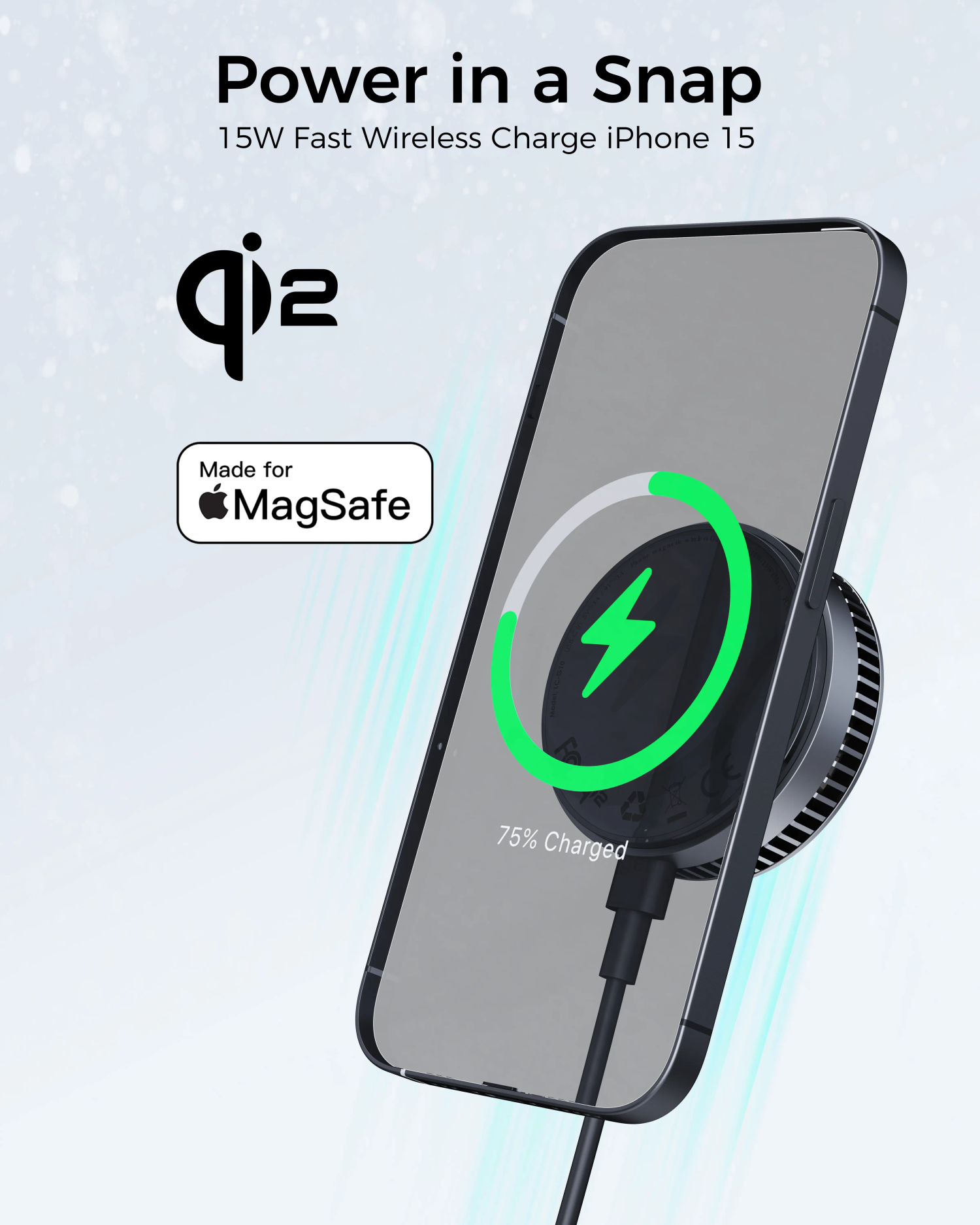 Aukey Magfusion GameFrost Magnetic Wireless Charger with Active Cooling (LC-G10) V1089-LLTSN1056610