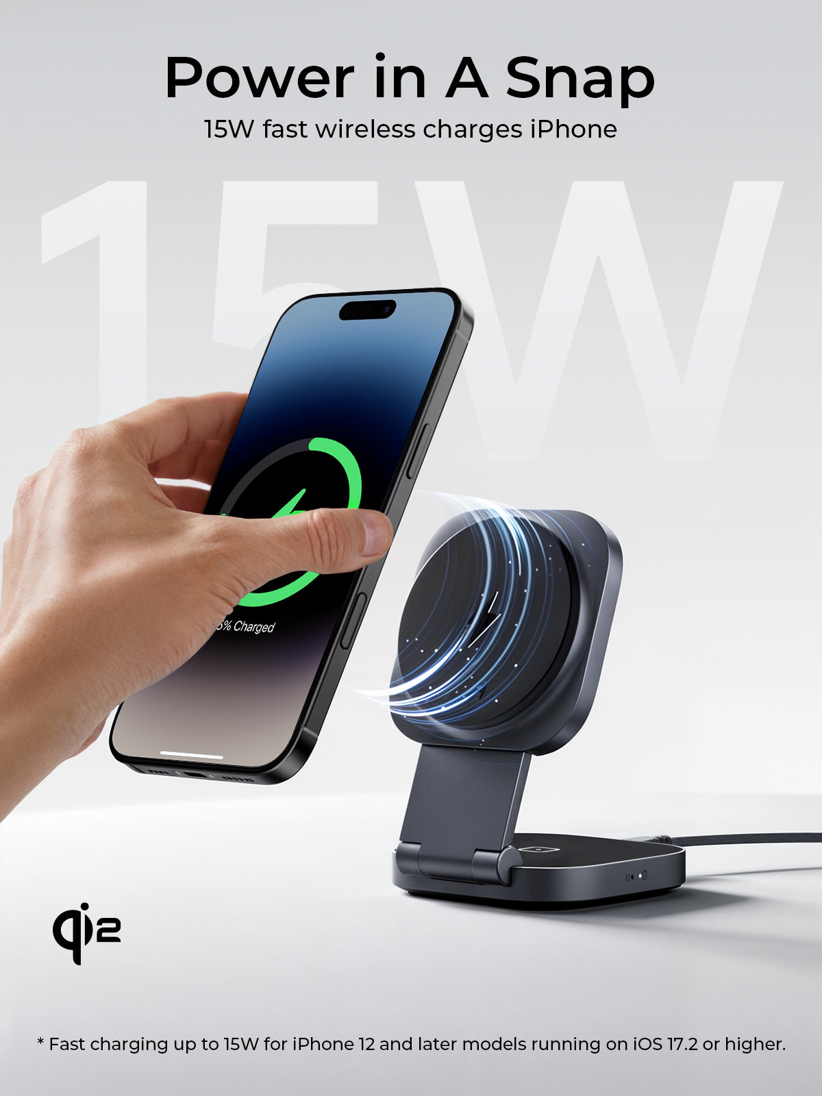 Aukey MagFusion L Qi2 Foldable 2 In 1 Magnetic Wireless Charger (LC-MC211) V1089-LLTSN1059590