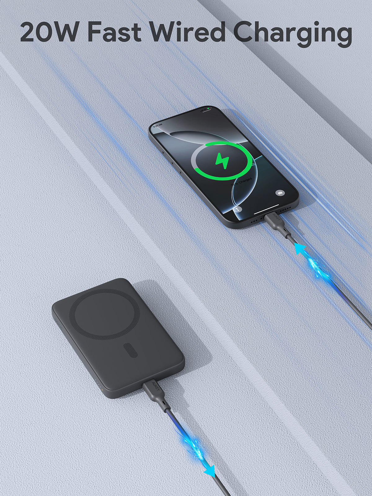 Aukey MagFusion 5000mAh Magnetic Wireless Charging Power Bank (PB-MS03) V1089-LLTSTURN1056719