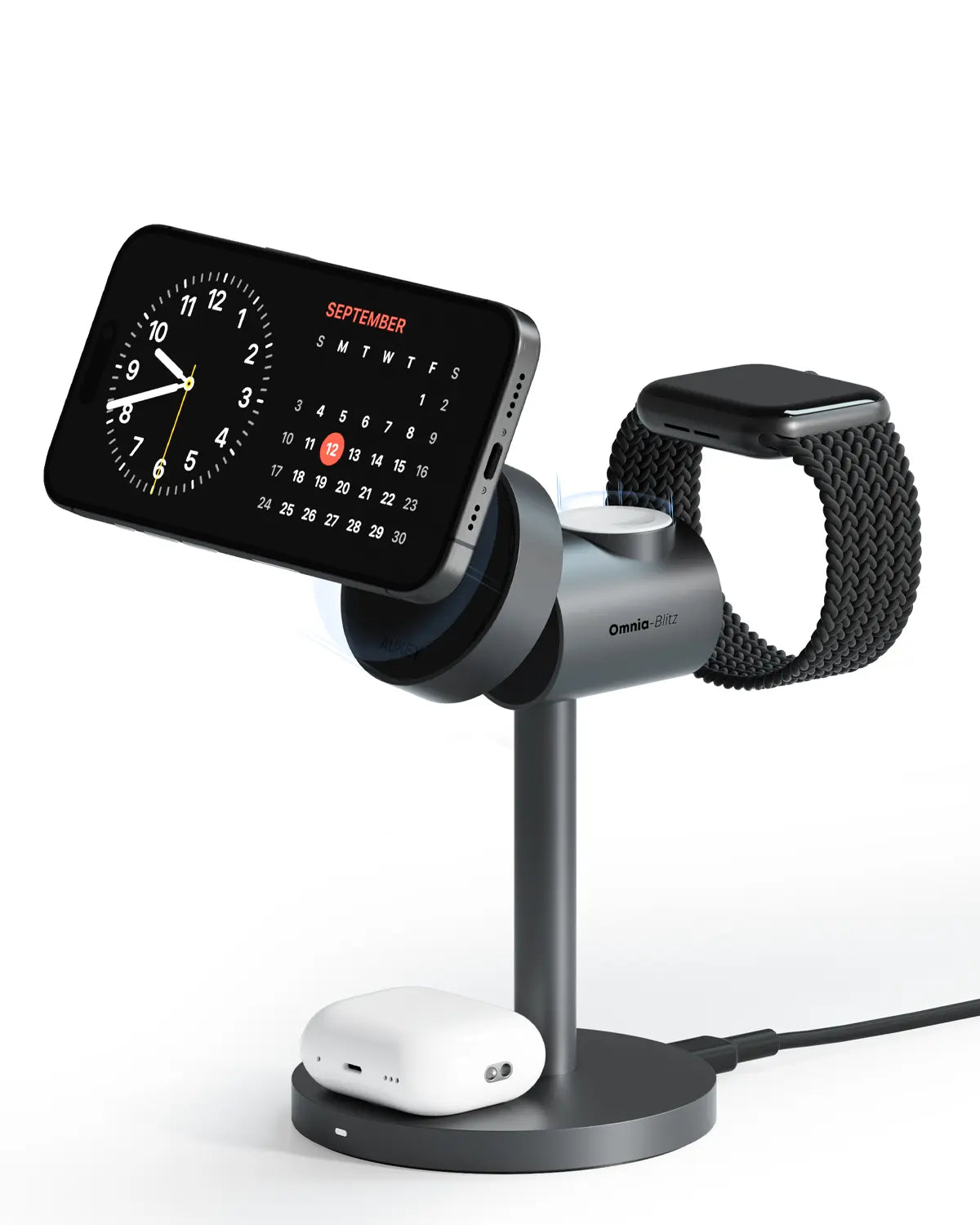 Aukey MagFusion 3-in-1 Qi2 Magnetic Fast Wireless Charging Station (LC-MC311) V1089-LLTSUKN1049280