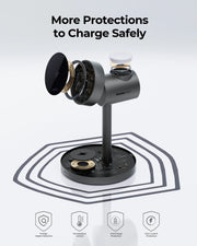 Aukey MagFusion 3-in-1 Qi2 Magnetic Fast Wireless Charging Station (LC-MC311) V1089-LLTSUKN1049280
