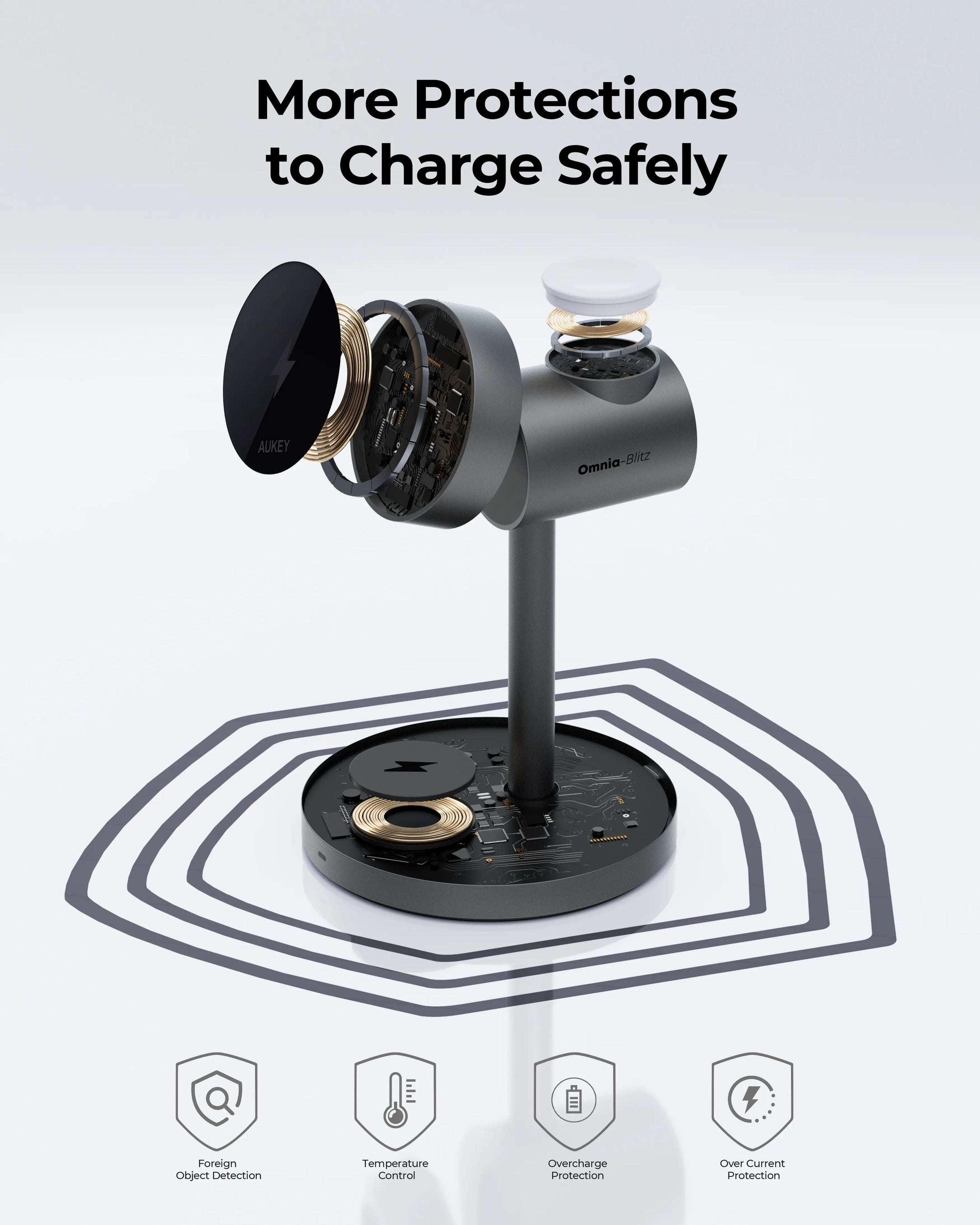 Aukey MagFusion 3-in-1 Qi2 Magnetic Fast Wireless Charging Station (LC-MC311) V1089-LLTSUKN1049280
