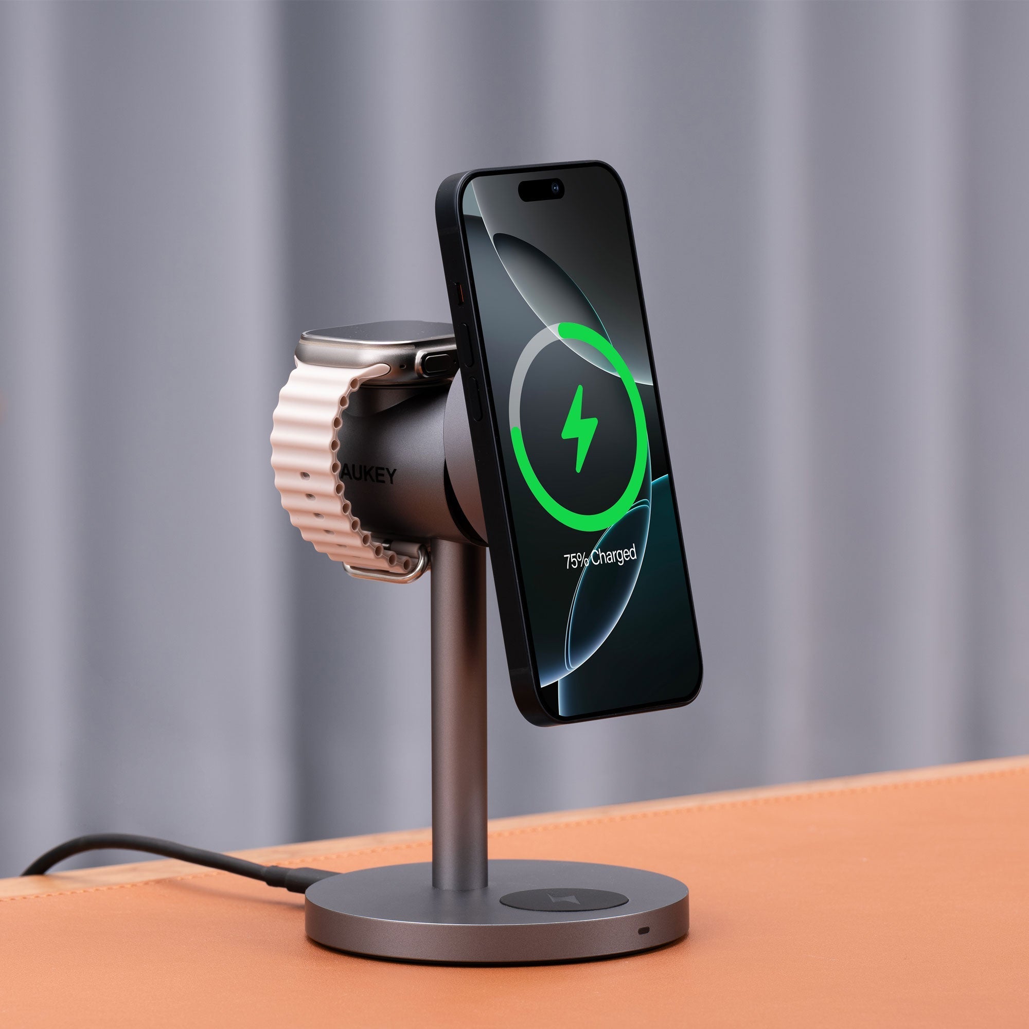 Aukey MagFusion 3-in-1 Qi2 Magnetic Fast Wireless Charging Station (LC-MC311) V1089-LLTSUKN1049280