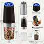 Gravity Electric Salt and Pepper Grinder Set, Battery Powered LED Light One Hand Automatic Operation, V1091-HJYMQ-1PCS