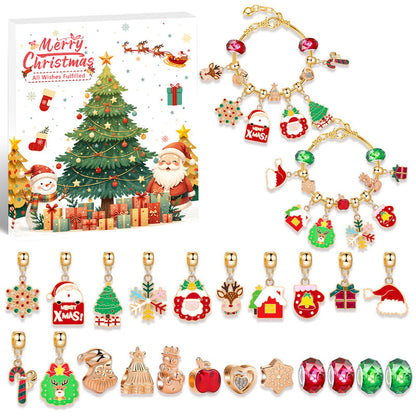 Christmas gift DIY Cartoon Snowman Bracelet Set with Crystal Beads V1091-M-13