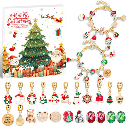 Christmas gift DIY Cartoon Snowman Bracelet Set with Crystal Beads V1091-M-23