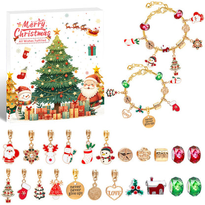 Christmas gift DIY Cartoon Snowman Bracelet Set with Crystal Beads V1091-M-26