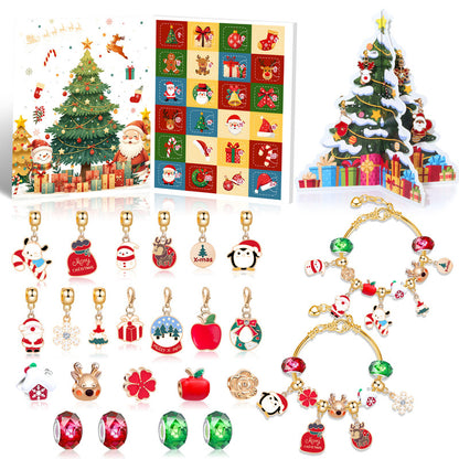 Christmas gift DIY Cartoon Snowman Bracelet Set with Crystal Beads V1091-M-29
