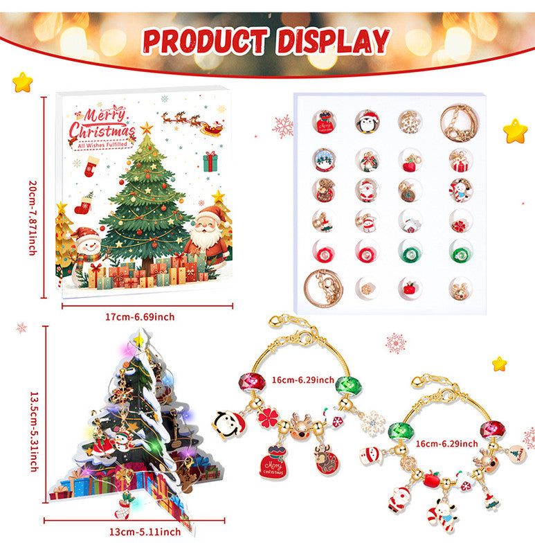 Christmas gift DIY Cartoon Snowman Bracelet Set with Crystal Beads V1091-M-29
