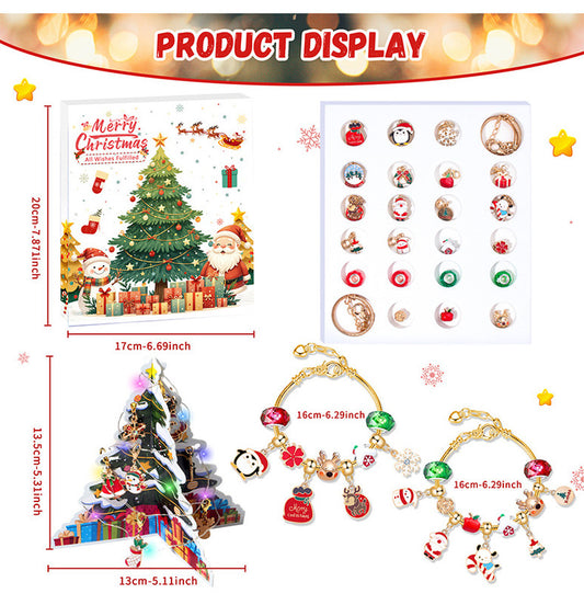Christmas gift DIY Cartoon Snowman Bracelet Set with Crystal Beads V1091-M-29