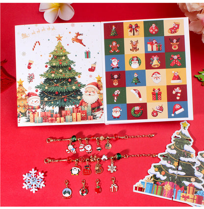Christmas gift DIY Cartoon Snowman Bracelet Set with Crystal Beads V1091-M-29