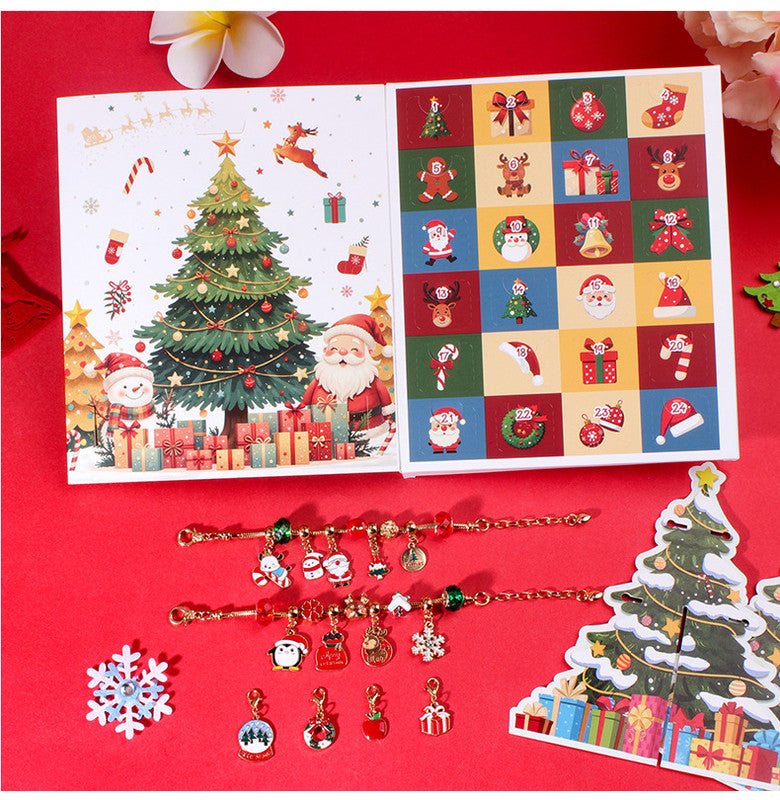 Christmas gift DIY Cartoon Snowman Bracelet Set with Crystal Beads V1091-M-30