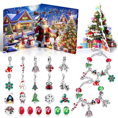 Christmas gift DIY Cartoon Snowman Bracelet Set with Crystal Beads V1091-M-31