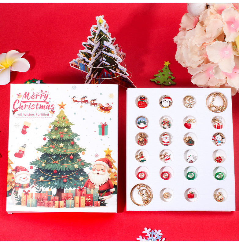 Christmas gift DIY Cartoon Snowman Bracelet Set with Crystal Beads V1091-M-31