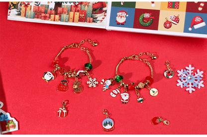 Christmas gift DIY Cartoon Snowman Bracelet Set with Crystal Beads V1091-M-31