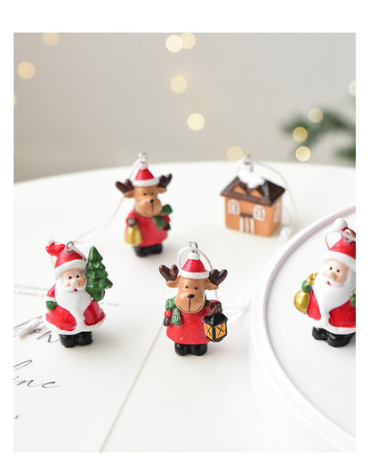 Christmas gift Christmas mini resin snow house Christmas tree pendant V1091-N250272