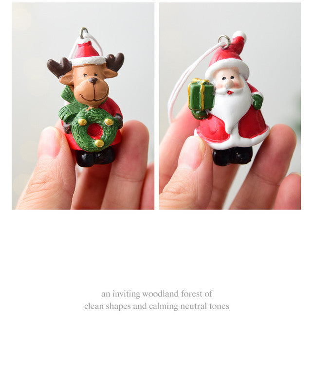Christmas gift Christmas mini resin snow house Christmas tree pendant V1091-N250272
