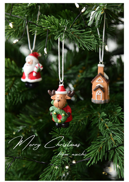 Christmas gift Christmas mini resin snow house Christmas tree pendant V1091-N250272