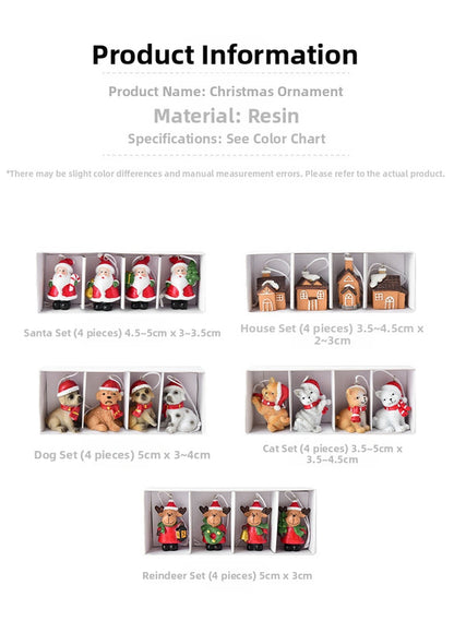 Christmas gift Christmas mini resin snow house Christmas tree pendant V1091-N250273