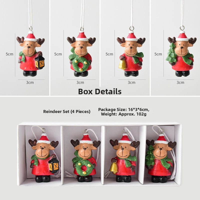Christmas gift Christmas mini resin snow house Christmas tree pendant V1091-N250274