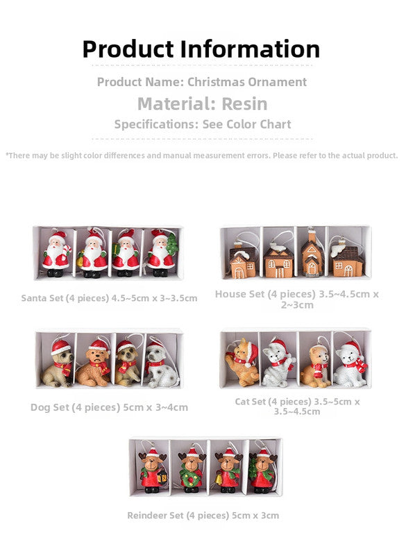 Christmas gift Christmas mini resin snow house Christmas tree pendant V1091-N250274