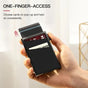 Contemporary Acrylic RFID Blocking Card Holder - Minimalist Business Wallet for Men, Automatic Pop-Up, 1pc V1091-TCSQB