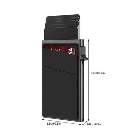 Contemporary Acrylic RFID Blocking Card Holder - Minimalist Business Wallet for Men, Automatic Pop-Up, 1pc V1091-TCSQB