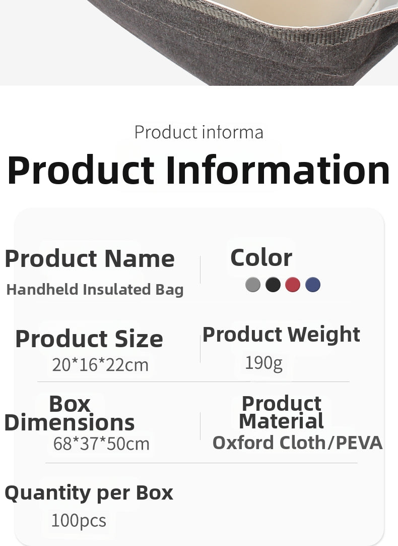 Thermal Insulated Lunch Bag made of Oxford Cloth for Commuting & Office V1091-WCB032