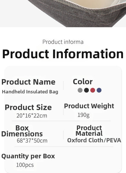 Thermal Insulated Lunch Bag made of Oxford Cloth for Commuting & Office V1091-WCB032