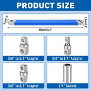 Extension Wrench Set Offset Ratchet Spanner Extender With Drive Adapters Socket