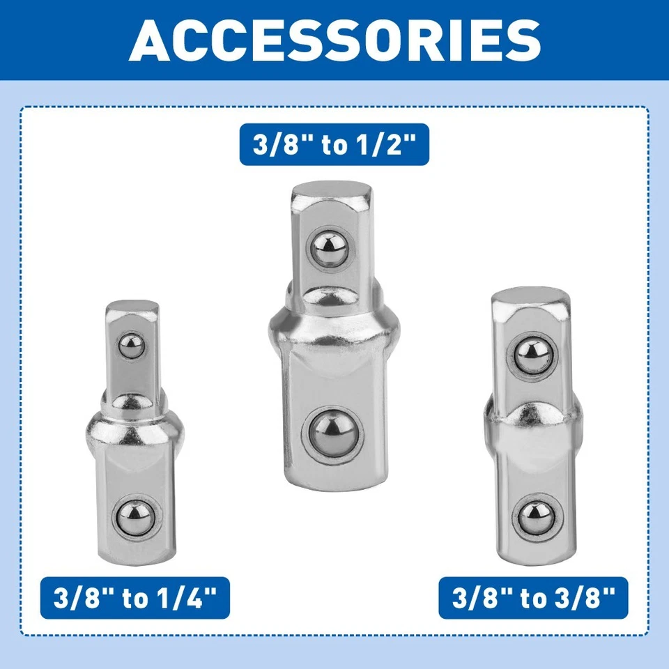 Extension Wrench Set Offset Ratchet Spanner Extender With Drive Adapters Socket