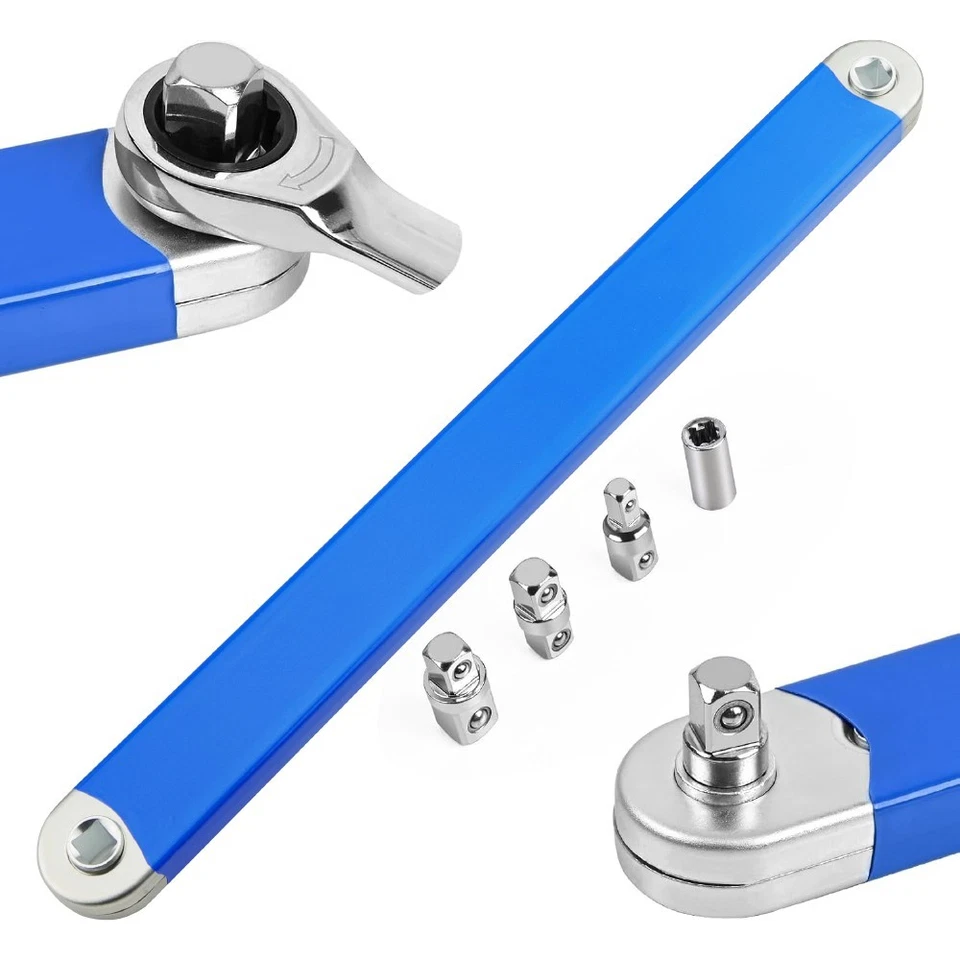 Extension Wrench Set Offset Ratchet Spanner Extender With Drive Adapters Socket