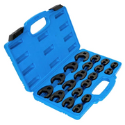 19pcs 3/8'' 1/2'' Flare Nut Crowfoot Crows foot Spanner Wrench Set Cr-Mo 8-32mm