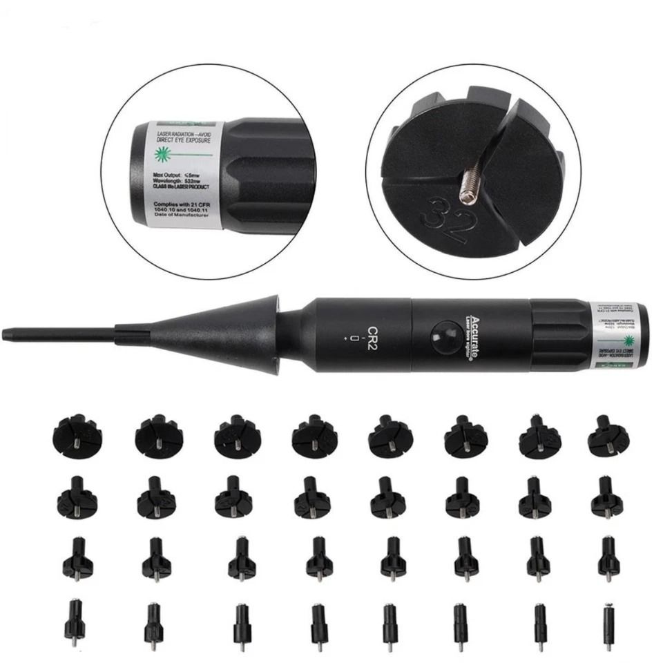 Professional Laser Bore Sight Kit Multiple Caliber Upgraded Green Bore Sighter.