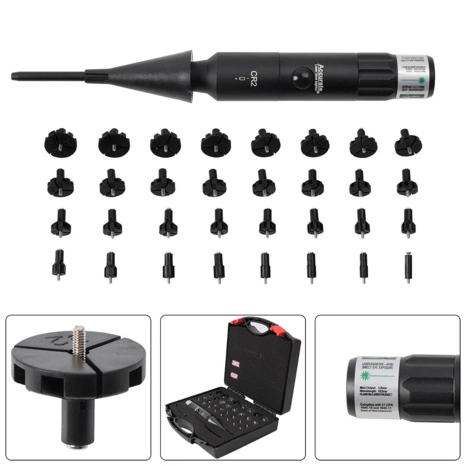 Professional Laser Bore Sight Kit Multiple Caliber Upgraded Green Bore Sighter.