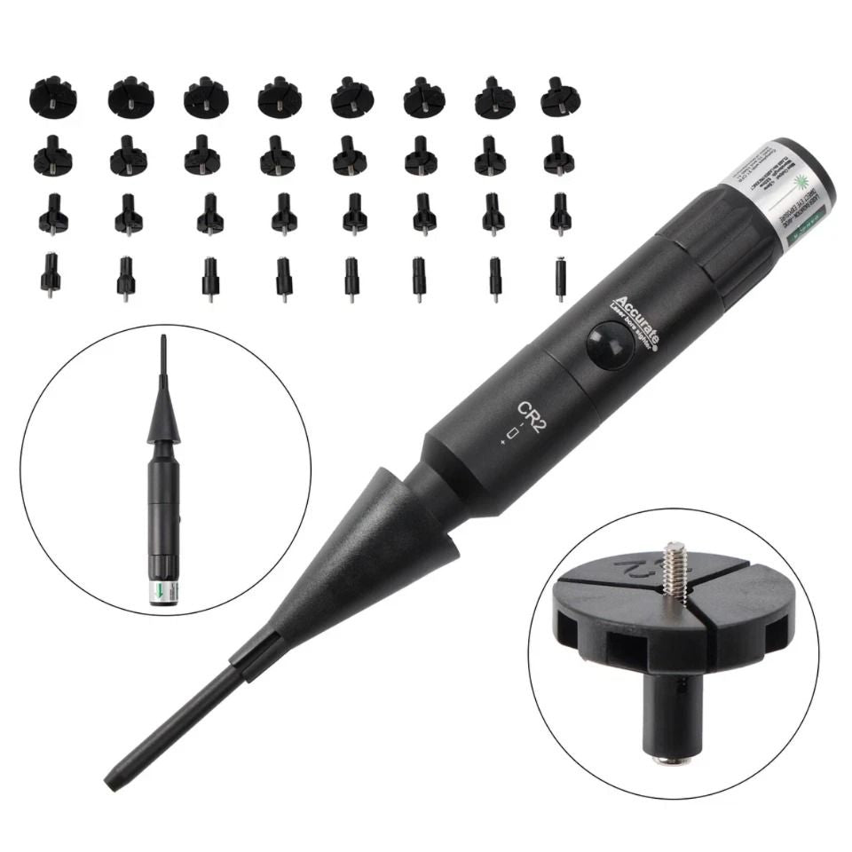 Professional Laser Bore Sight Kit Multiple Caliber Upgraded Green Bore Sighter.