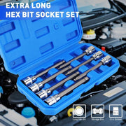 7-Pieces 3/8"Drive Extra Long Ball-End Hex Bit Allen Key Socket Set Size H3-H10