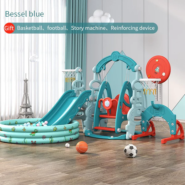 Kids Slide Swing Set Outdoor Toys Playground Activity Basketball Hoop V1097-PSSN01