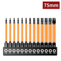 13Pc Magnetic Torx Screwdriver Bit Set 75mm Long Torque Sleeve T5-T40