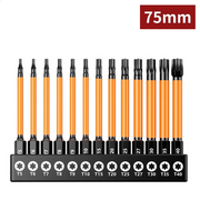 13Pc Magnetic Torx Screwdriver Bit Set 75mm Long Torque Sleeve T5-T40