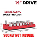 1PC 1/2" Red Imperial Magnetic Socket Organizer Storage Holder Trays Single size
