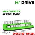 1PC 1/4" Green Imperial Magnetic Socket Organizer Storage Holder Trays Single size